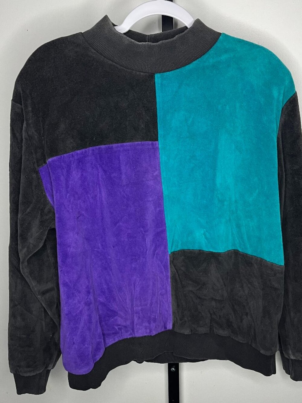 Vintage Alfred Dunner Colorblock Fleece 80s/90s Sweater Size Large